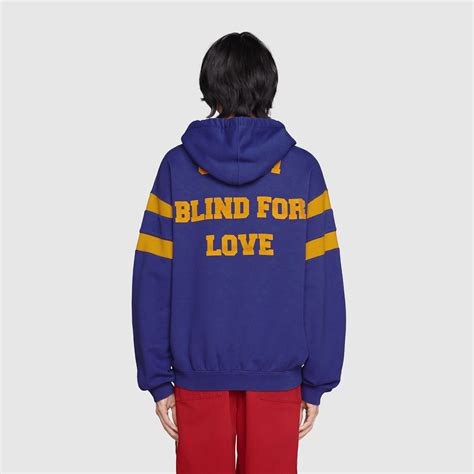 Sweatshirt with '25 Gucci Eschatology and Blind for Love 1921 ' print